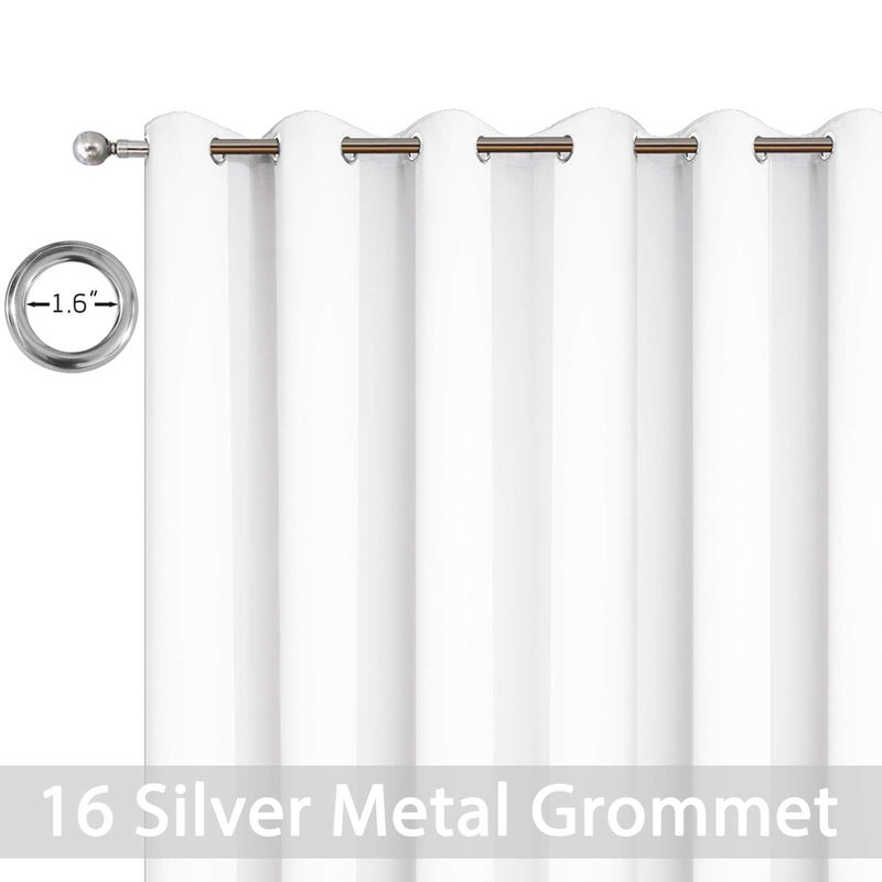 Yakamok Pure White Curtain for Living Room Sliding Glass Door Vertical Blind for Room Darkening Extra Wide Window Drapes Grommet Top Room Divider Panel for Bedroom/Patio 1 PC 100 x 96 Inch - Image 3
